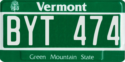 VT license plate BYT474