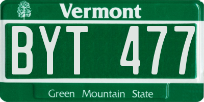 VT license plate BYT477