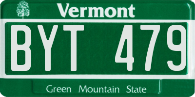 VT license plate BYT479