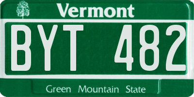 VT license plate BYT482