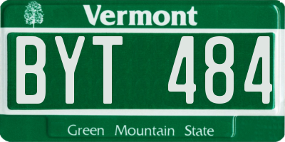 VT license plate BYT484