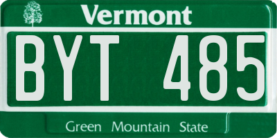 VT license plate BYT485