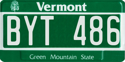 VT license plate BYT486