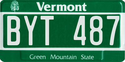 VT license plate BYT487
