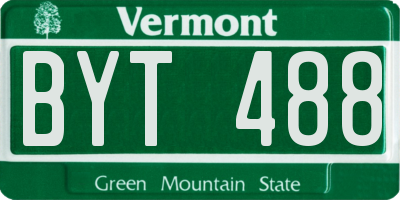 VT license plate BYT488