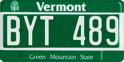 VT license plate BYT489