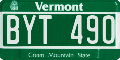 VT license plate BYT490