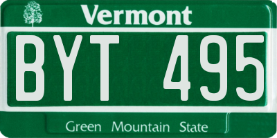 VT license plate BYT495