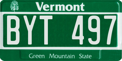 VT license plate BYT497