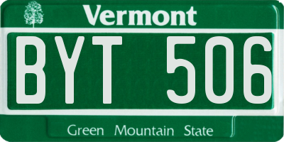 VT license plate BYT506