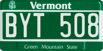 VT license plate BYT508
