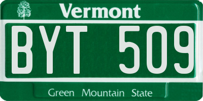 VT license plate BYT509