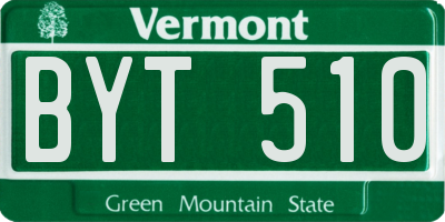VT license plate BYT510