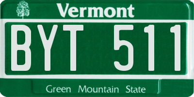 VT license plate BYT511