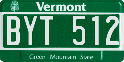 VT license plate BYT512