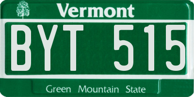VT license plate BYT515