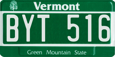 VT license plate BYT516