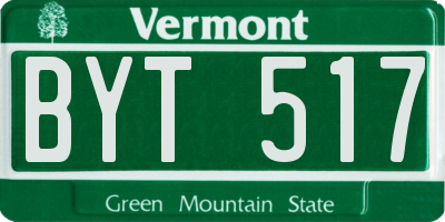 VT license plate BYT517