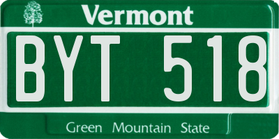 VT license plate BYT518
