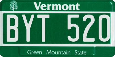 VT license plate BYT520
