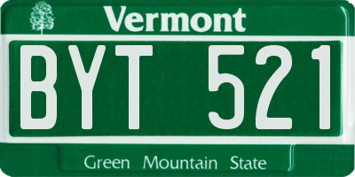 VT license plate BYT521