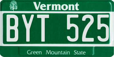 VT license plate BYT525