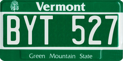 VT license plate BYT527