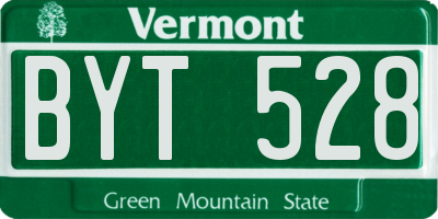 VT license plate BYT528