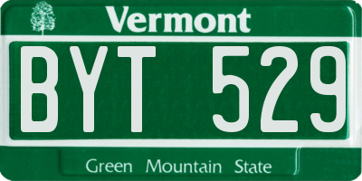 VT license plate BYT529