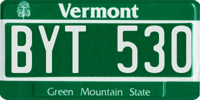 VT license plate BYT530