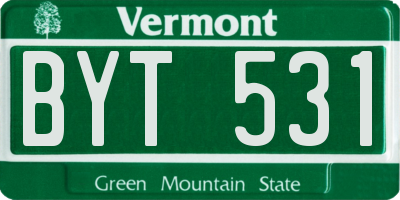 VT license plate BYT531