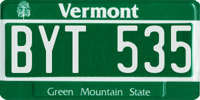 VT license plate BYT535