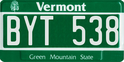 VT license plate BYT538