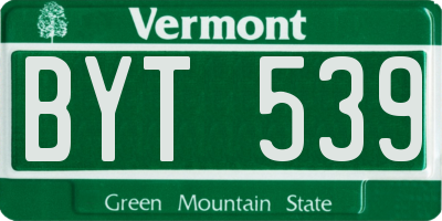 VT license plate BYT539