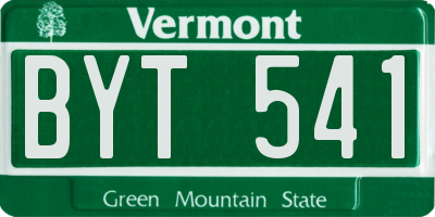 VT license plate BYT541