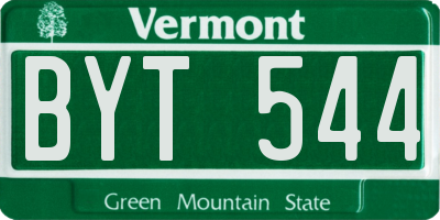 VT license plate BYT544