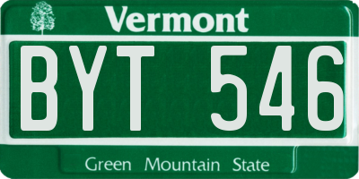 VT license plate BYT546