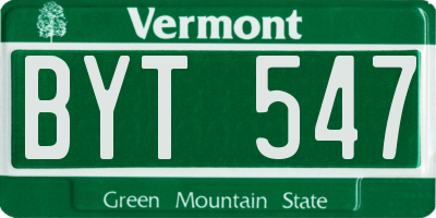 VT license plate BYT547