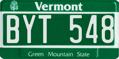 VT license plate BYT548