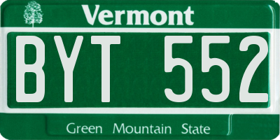 VT license plate BYT552