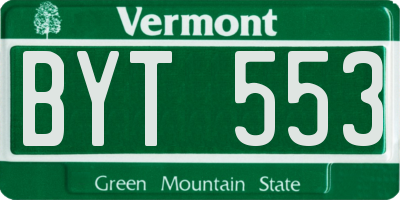 VT license plate BYT553