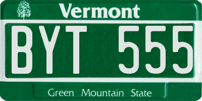 VT license plate BYT555