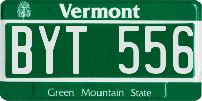 VT license plate BYT556
