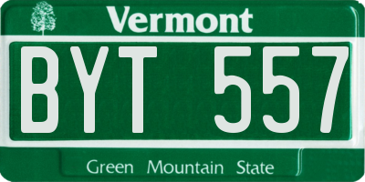 VT license plate BYT557