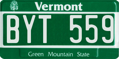 VT license plate BYT559