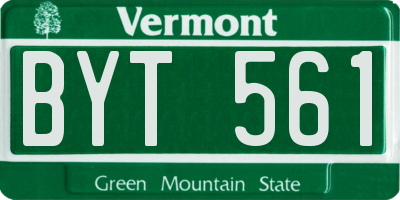 VT license plate BYT561