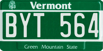 VT license plate BYT564