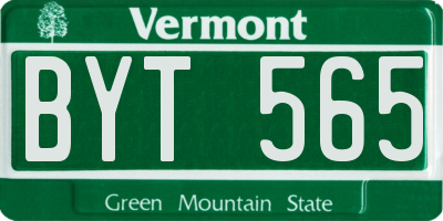 VT license plate BYT565