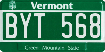 VT license plate BYT568