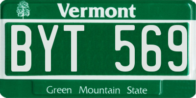 VT license plate BYT569